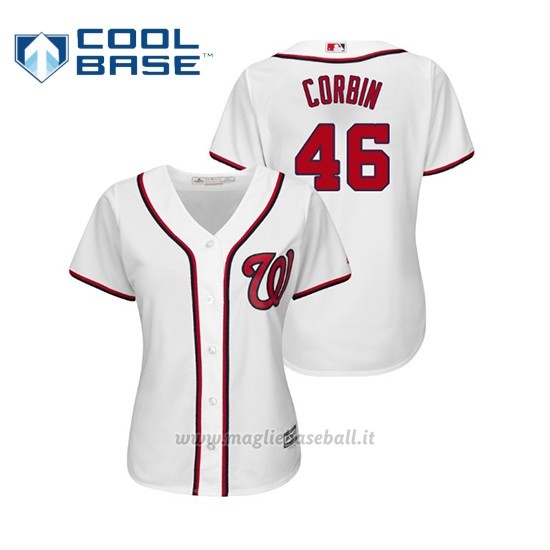 Maglia Baseball Donna Washington Nationals Patrick Corbin Cool Base Majestic 1ªBlanco